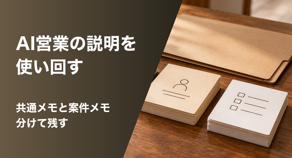 AI営業の説明を使い回す。共通メモと案件メモを分けて残す